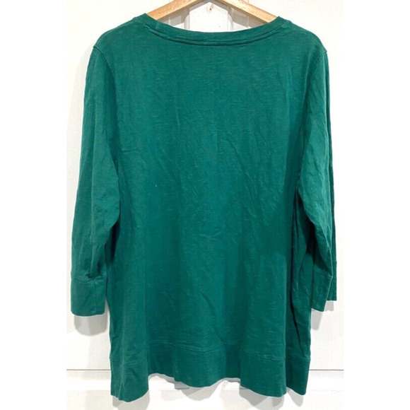 Preswick & Moore - green long sleeve 100% cotton women's size XXL top , blouse - Picture 3 of 3